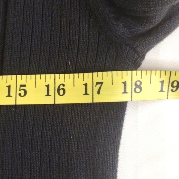 DKNY Jeans Black Cable Sweater Zipper Collar Small - Picture 8 of 10